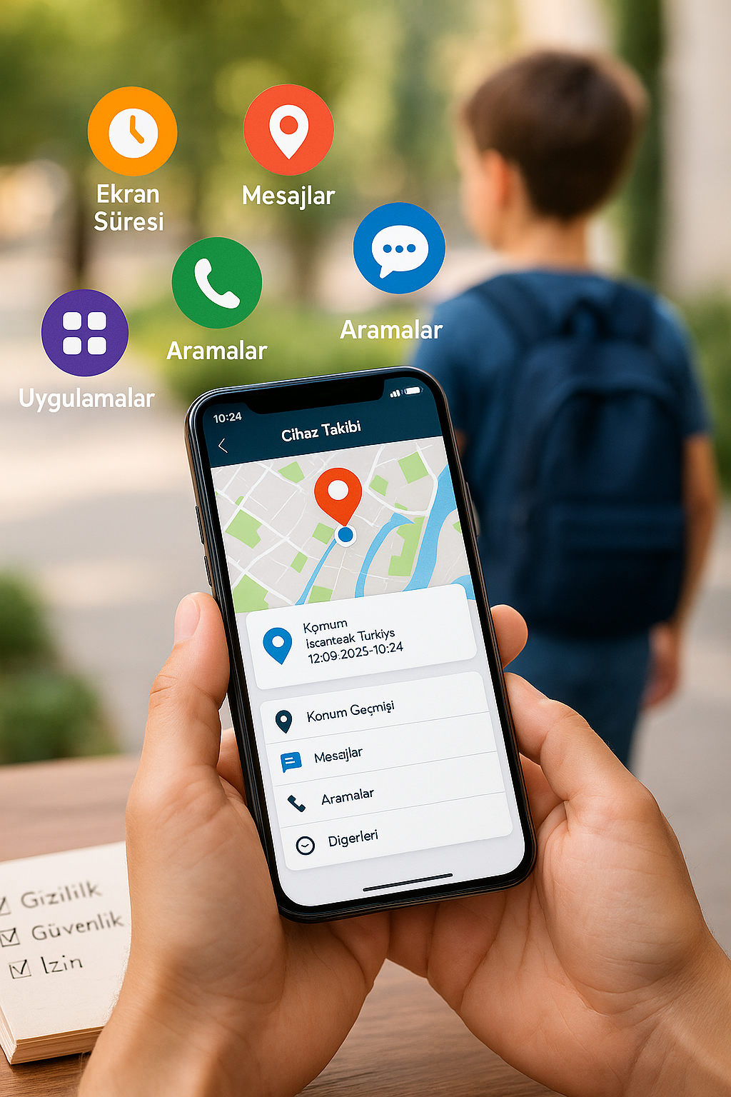 telefona yüklenen takip programı